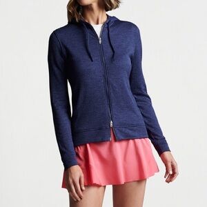 NEW Peter Millar Women's Navy Maven Performance Full-Zip Hoodie